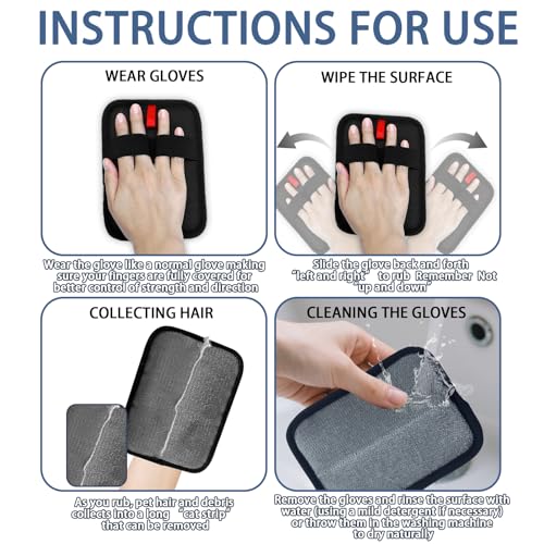 Image of Pet Hair Remover,1 PCS Pet Hair Removal Glove,Electrostatic Gloves for Cats&Dogs,New Upgrade Efficient Grooming Gloves for Pet Hair,Reusable Animal Fur Removal Tool for Couch,Furniture,Carpet,Curtain