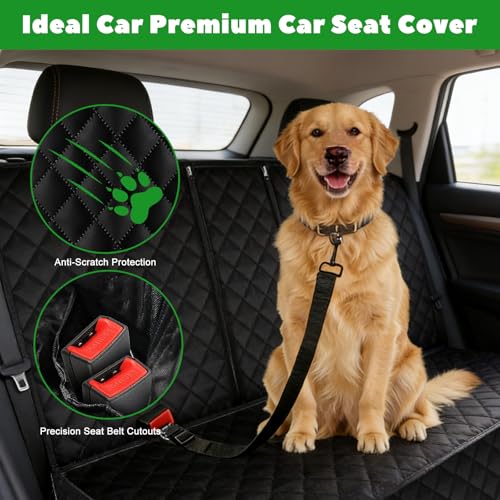 Waterproof Dog Car Seat Cover, Heavy Duty Non-Slip Scratch Proof Rear Seat Cover for Dogs with Side Wings, 136×120CM Universal Fit for Cars SUVs Trucks, Easy Clean Pet Car Hammock with Armrest Opening - Image 5