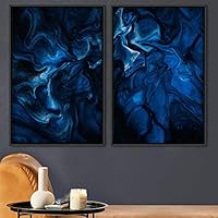 2 Piece Framed Canvas Wall Art Organic Fluids Canvas Prints Home Artwork Decoration for Living Room,Bedroom - 16