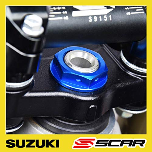 Écrou de colonne de direction Suzuki RM85 bleu SCAR 250SB