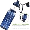 Half Gallon Water Bottle With Straw, 2l Water Bottle Motivational Water Bottle 64 Oz Water Bottle With Time Marker, Wide Mouth Water Jug for Sports Water Bottle BPA Free Leakproof, Blue Water Bottles