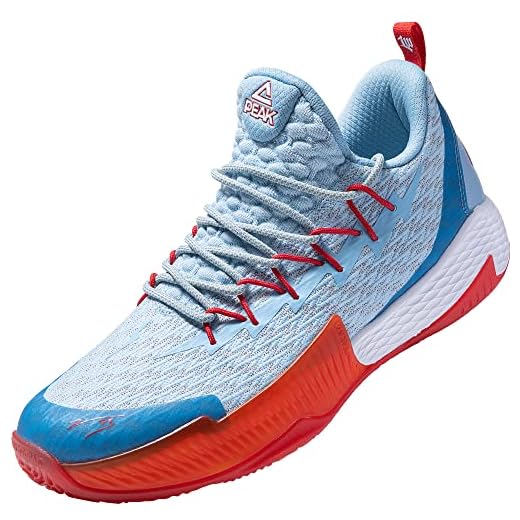 Tênis de basquete masculino respirável PEAK Lou Williams Lightning Profissional antiderrapante para corrida, caminhada, Azul, 10