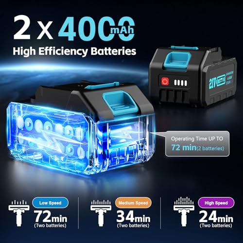 Akku Staubsauger 700W/60000Pa/70Min, Bürstenloser Motor Staubsauger Kabellos mit Smart Display, Antiverwicklung Akkusauger Wandmontage Wiederaufladbare Akkustaubsauger für Hartböden Tierhaare