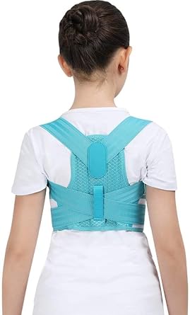 Posture Corrector Adjustable Children Back Support Belt Kids Orthopedic Corset for Kids Spine Back Lumbar Shoulder Braces Health Back Posture Color Blue, Size Medium