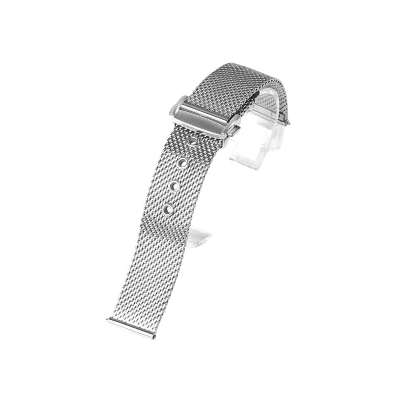 Generico Compatibile con il cinturino dell'orologio Omega Seamaster007, maglia milanese, chiusura a farfalla doppia spinta, automatico, a sgancio rapido, in acciaio inossidabile spazzolato