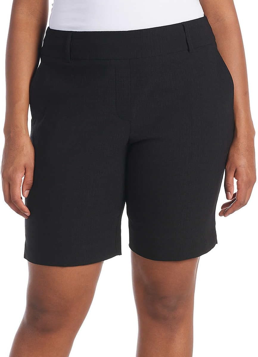 Hilary Radley Women's Pull On Mid Rise Stretch Comfort Bermuda Shorts