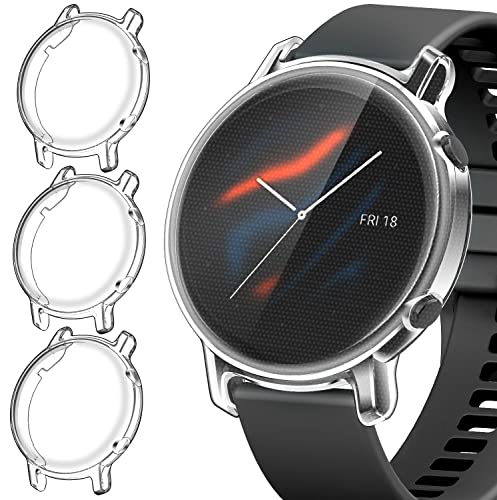 iVoler 3 Pezzi Cover e Pellicola Protettiva per Huawei Watch GT 2 42mm / Huawei Watch GT2 42mm, Copertura Completa Custodia Trasparente, Ultra Sottile Morbida TPU Anti-Graffio Protezione Schermo Case