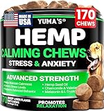 Hemp Calming Chews for Dogs - Advanced Dog Calming Chews - 170 Treats - Anxiety Relief Treats - Hemp Oil - Separation Aid, Stress, Hip and Joint Supplement for Canine Health Support - Beef Flavor