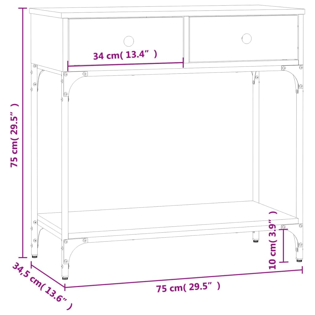 vidaXL Tavolino Consolle Rovere Sonoma 75x34,5x75cm Legno Multistrato, tavolino da Divano, tavolino da corridoio, tavolino consolle da Soggiorno