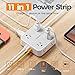 TESSAN Surge Protector Power Strip, 5 Ft Flat Plug Extension Cord with 3 USB (1 USB C) 8 Outlets, 900J Surge Protection, 3 Sided Outlet Extender with Power Switch for Office, Dorm Room Essentials