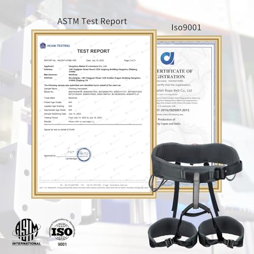 Image of NewDoar Climbing Harness, Mountaineering Rock Climbing Harness, Half Body Harness for Rappelling Fire Rescuing Tree Climbing