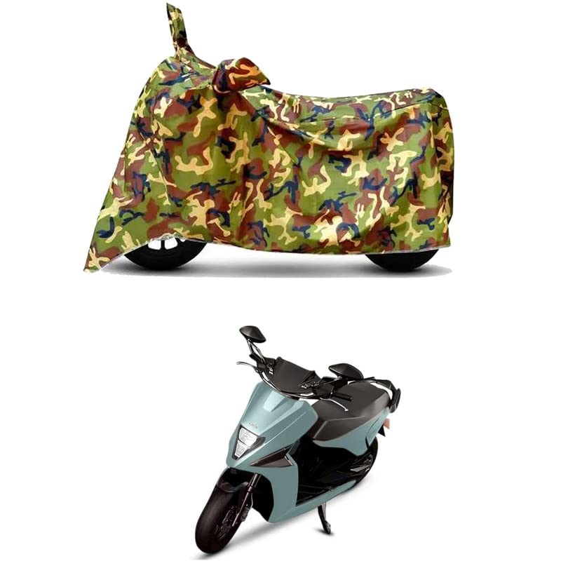 Image of Waterproof 100% PVC Coated Bike Scooty Two Wheeler Body Cover Compatible for Simple Energy One STD /UV-Rays /Heat Protection /Birds Dropping /Scratchproof /Dust Proof [6X6 Jungle Print]