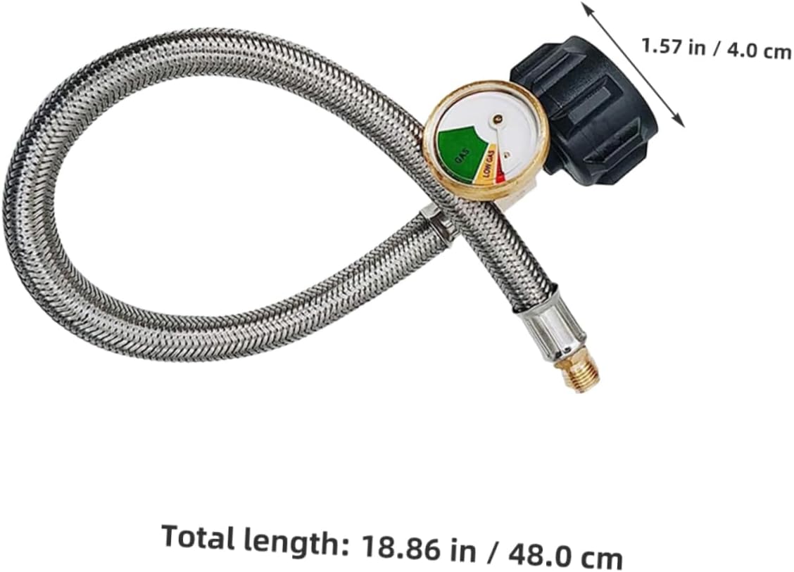 2pcs Rv Propane Hose Gauge Stainless Steel High-pressure Resistant for Generator Camping