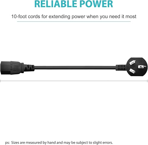 Miniatura 5 de Cable de alimentación de CA universal de 3 clavijas de 13.2 pies para cinta de correr plegable Goplus 2 en 1, cintas de correr Horizon Fitness,