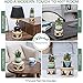 Set of 2 Small Boho Rattan Wicker Round Riser Plant Stand Indoor,Rustic Farmhouse Natural Wooden Circle Pedestal for Decor & Display, Tabletop, Office Decor
