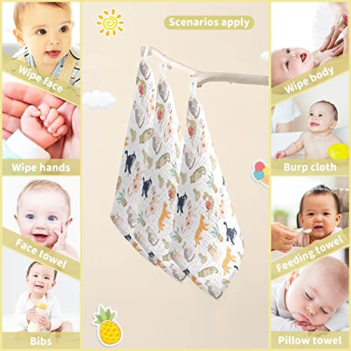 Image of vvfelixl Baby Washcloths Cotton Funny Cats Cactus Baby Muslin Washcloths Soft Baby Face Towel for Newborn Infants Baby Wipes, 11.8 X 11.8 Inch, 3 Pack