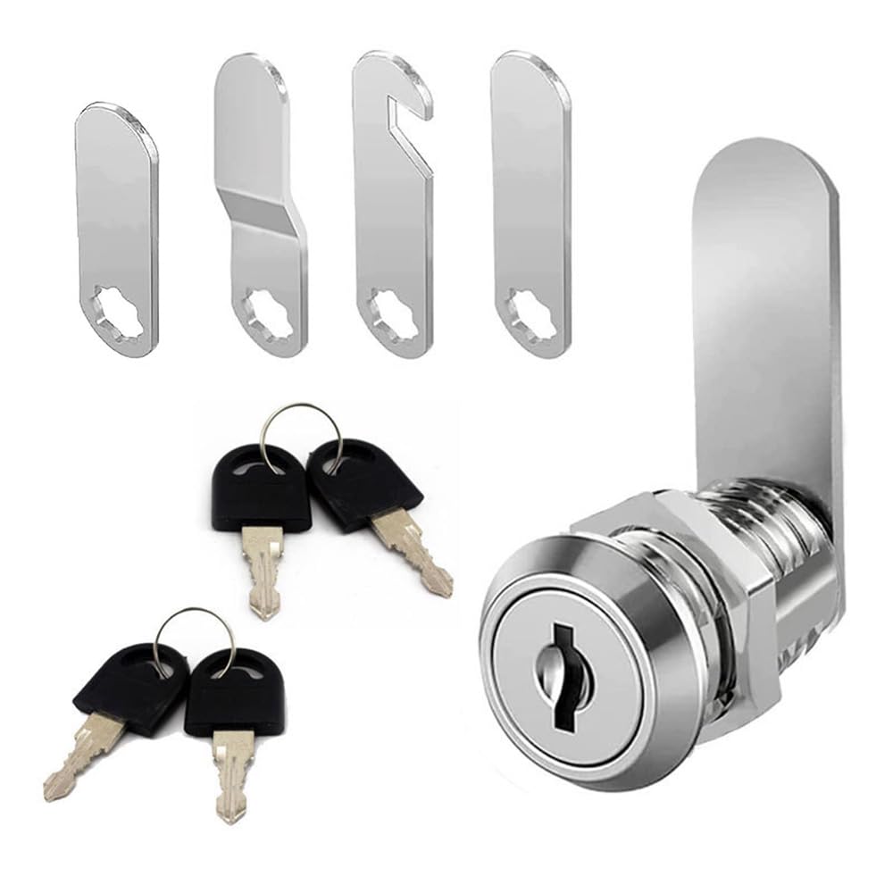 Cerradura Buzon 16mm, Cerradura de Buzón con 4 Placas Diferentes y 4 Llaves, Cierres Seguridad, Cerradura Universal de Seguridad, Cerradura de Levas, para Taquilla, Puerta de Armario
