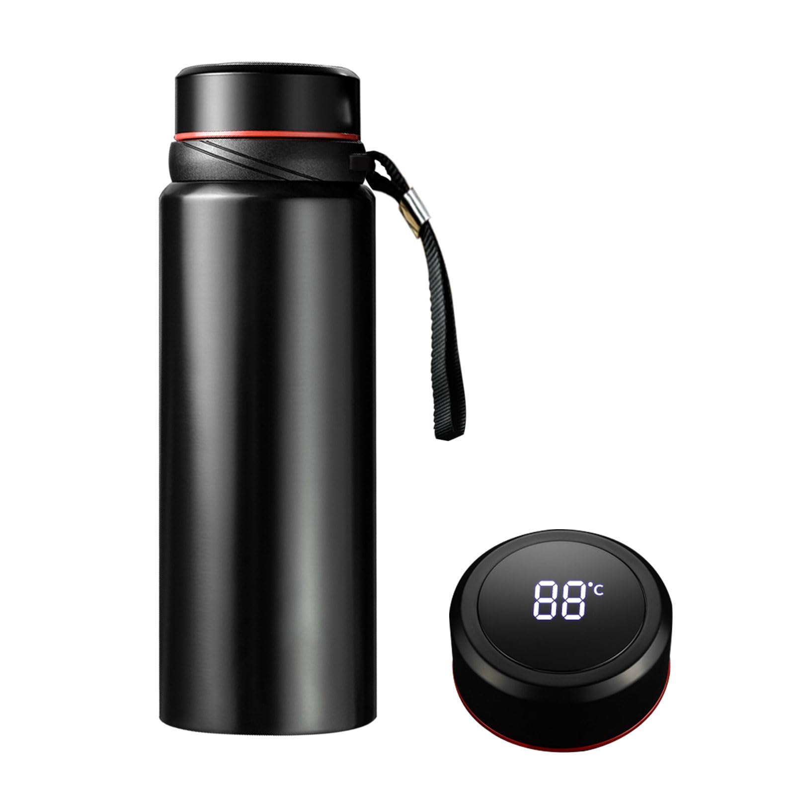 Borraccia intelligente da 1700 ml, con display digitale della temperatura, infusore per tè e caffè, tazza termica a LED a doppia parete, isolamento sottovuoto, in acciaio inox, a prova di perdite