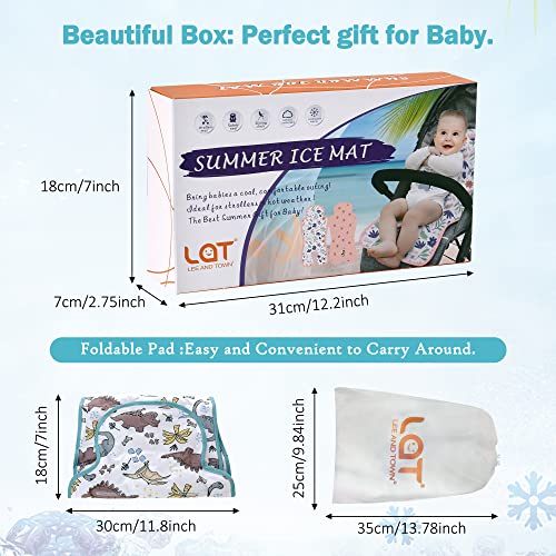Image of Gel Car Seat Cooler Pad,1 Pcak Double Sides-Universal Baby Stroller Ice Cushion,Summer Cooling Seat Liner,Multifunctional Suitable for Baby Dining Chair,Child Safety Seat(Dinosaur + Elephant)