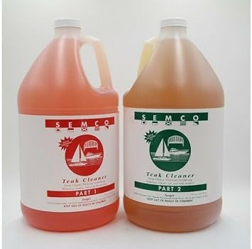 SEMCO TeakStation Teak Wood 2 Two Part Cleaner Treatment Sealer Remover Gallon