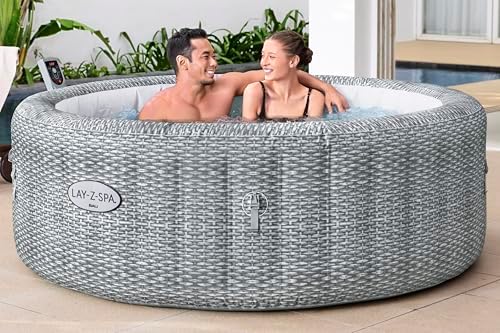 Bild 2 - Bestway Lay-Z-SPA Energiespar-Whirlpool Bali AirJet, Ø196x71cm, 6 Personen, Heizung, Frostwächter, 140 AirJet-Düsen, App-Steuerung, UltraFit-Pumpeneinheit, Thermo-Abdeckung, Rattan, GS-Zertifiziert