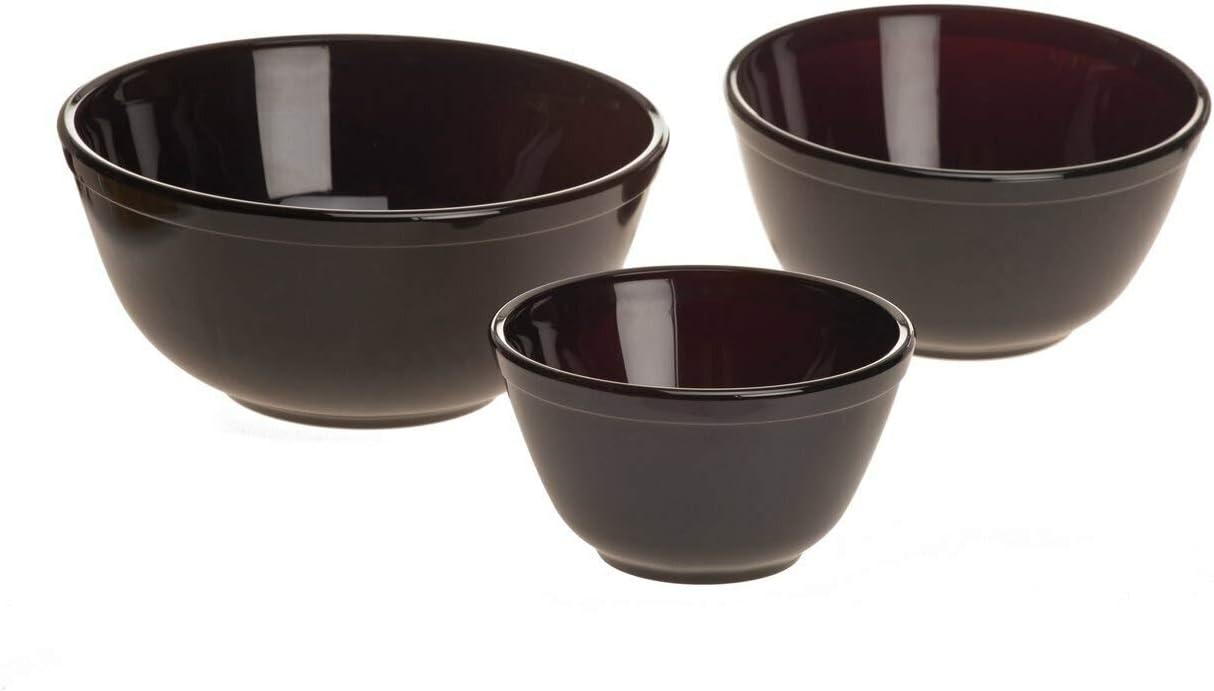 Mosser Black Raspberry 3 Piece Mixing Bowl Set