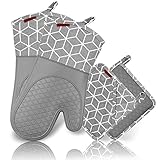 ✅ Du hast immer Platz in deiner Küche. Dein neues Set kannst du ganz einfach und platzsparend verstauen. Hänge Topfhandschuh und Topflappen einfach an den Stoffösen auf. So sparst du Zeit und Platz.