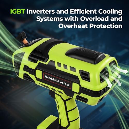 Handheld Welder Machine, 110V Portable Welding Machine with IGBT Inverter 6 Variable Current Adjustment 20-120Amp Handheld ARC Welder Gun for 1/16"-1/8" All Size Welding Rods(Green) by FAHKNS - Image 5