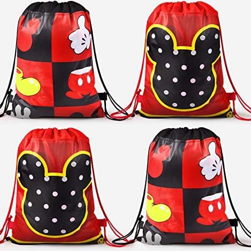 Rekcopu Mickye Mouse Favor Bags, Treat Candy Goodie Gift Non-woven Bags Reusable for Baby Birthday Party Supplies Baby Shower Mouse Theme Party Decorations