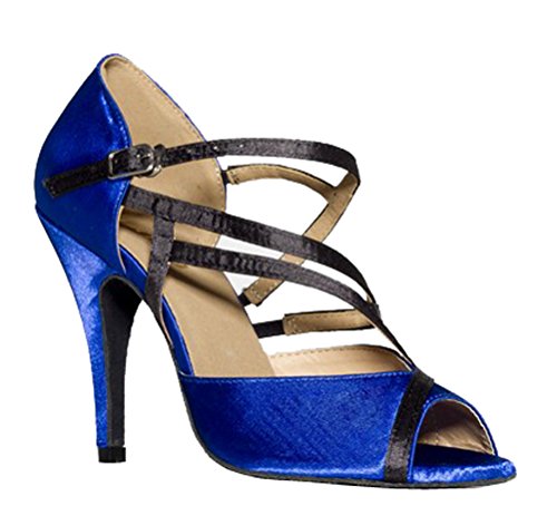 Chaussures de danse à talons hauts bleu 41 avec bout ouvert pour femme