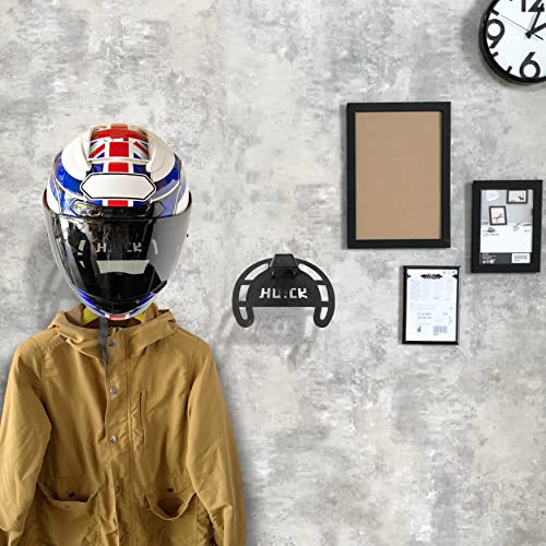 Huck 2 Pack Helmet Wall Mount Helmet Holder Riding Suit Hanger Helmet Rack For Motorcycle Helmet, Coats (Basic, Black) #TOP3