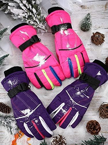 Hicarer 2 Pairs Kids Waterproof Winter Gloves Snow Gloves for Boys Girls Child Toddler Warm Ski Gloves for Cold Weather - Image 7
