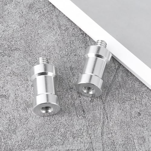 2 PCS Hotshoe/Coldshoe Adapter, 1/4\" Female to 1/4\" Male Convertor Threaded Screw Adapter Spigot Hotshoe/Coldshoe Adapters Ball Head Flash Trigger Receiver Light Stand adapters for Studio Light Stand - Thumbnail 6