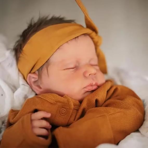 Angelbaby 20inch Cute Sleeping Reborn Real Life Baby Dolls Silicone Full Body Lifelike New Born Boy Baby Doll Waterproof Weighted Hand Painted Infant Eyes Closed Reborns Doll Toys