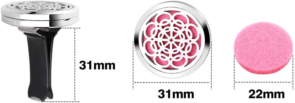 ttstar Car Diffuser Vent Clip - 30mm Aromatherapy Essential Oil Car Diffuser Vent Clips (3 Garland Vent Clips, Metal)