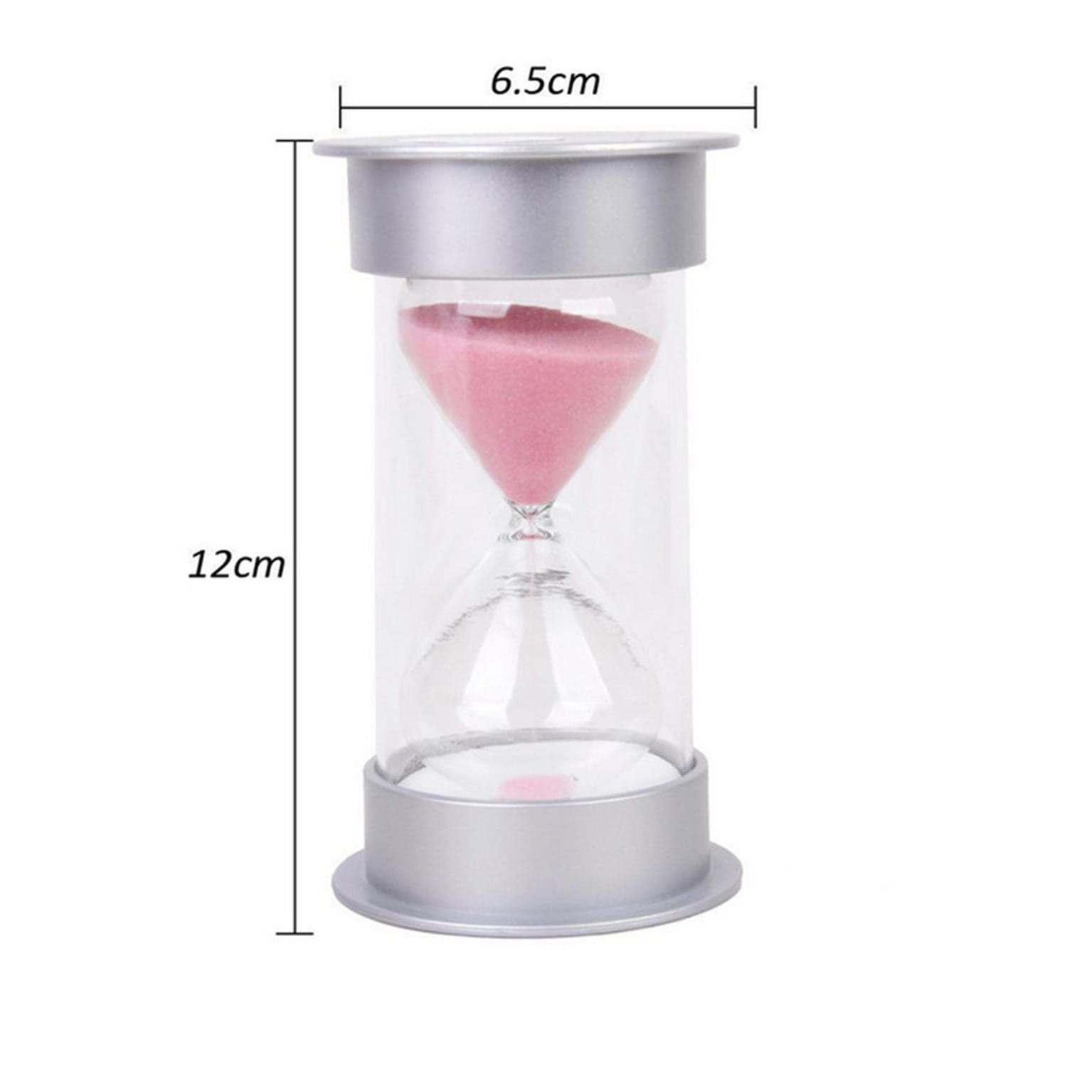 Sand Timer,Sandglass, 3 Minutowy Kolorowy Klepsydra Szklanka Drewniany Zegar Piaskowy Mini Timery Piaskowy Zegar 5 Kolorów Do Wyboru Akcesoria Do Dekoracji Domu(Pink)