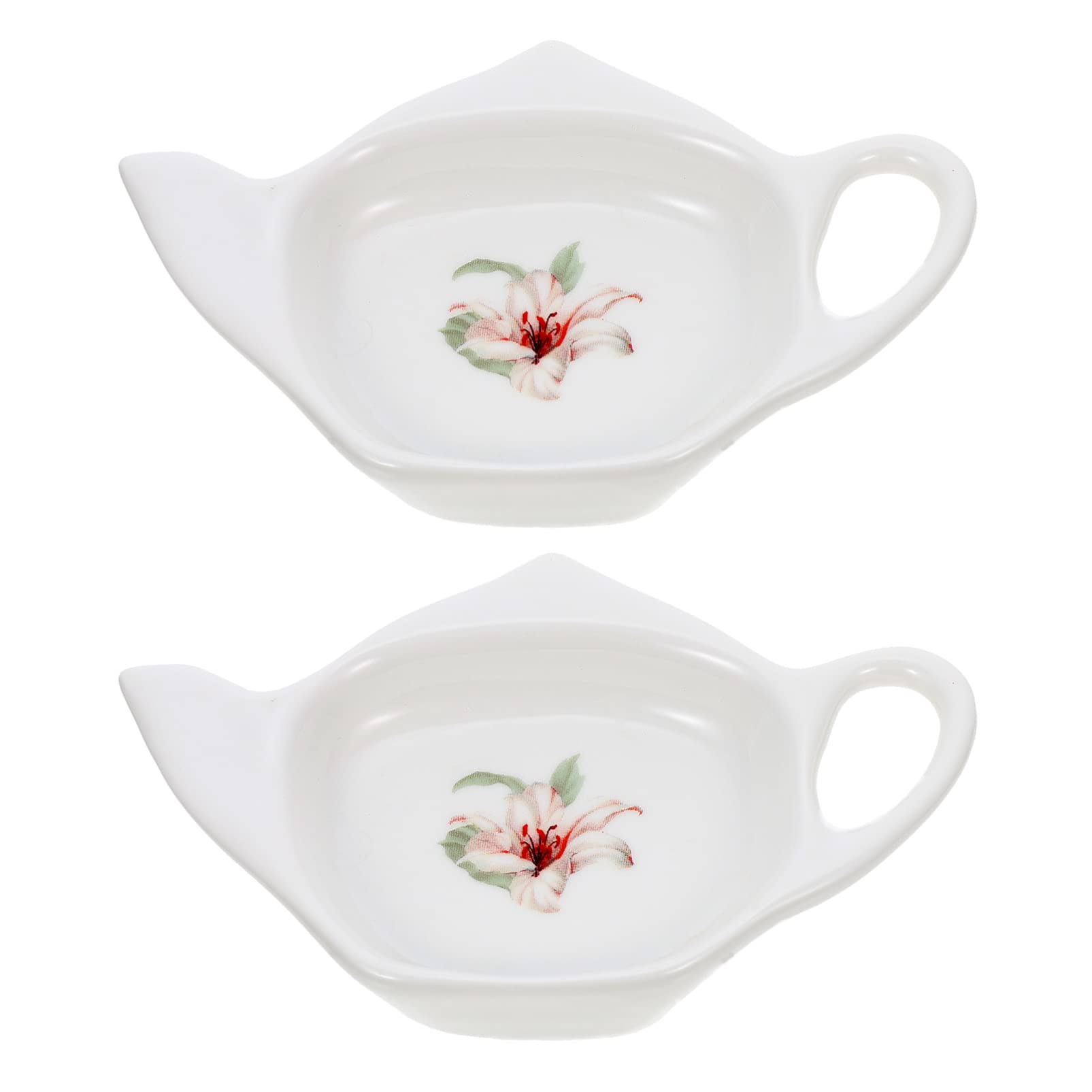HEALLILY 2pcs Elegant Porcelain Tea Bag Holder Stylish Tea for Loose Storage for Home Office and Delicate Design Fine Workmanship