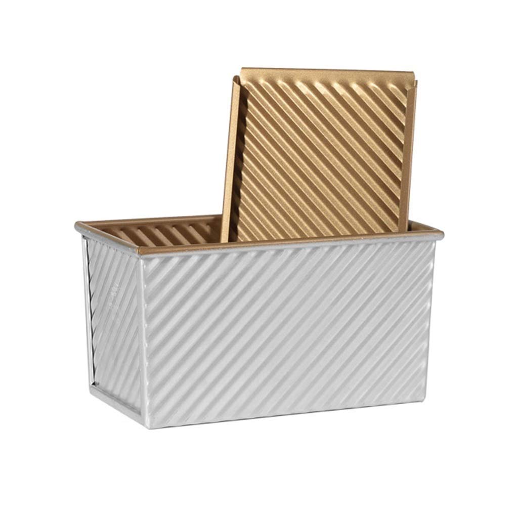 ZHANGXIAO Brotbackform, Nicht Klebrig 450 G Toastbox Kuchen Backen Mit Schieberegler (Farbe : BGold)