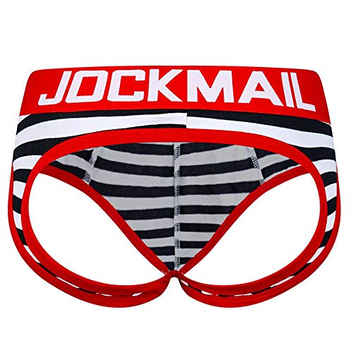 JOCKMAIL Open Back Men Underwear Briefs Men Thong Cueca Gay Underwear Backless Buttocks