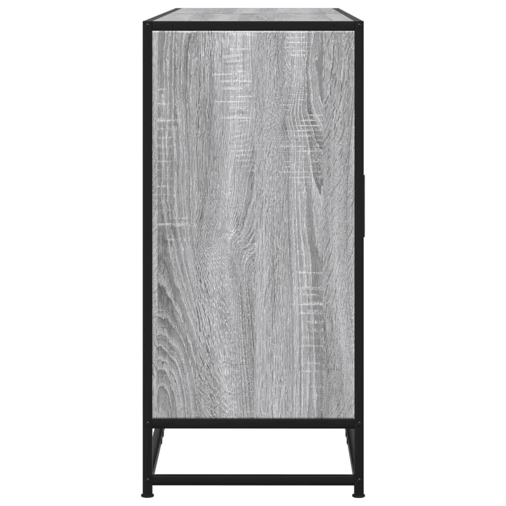 Credenza grigio Sonoma, 134 x 35 x 76 cm, in legno e metallo