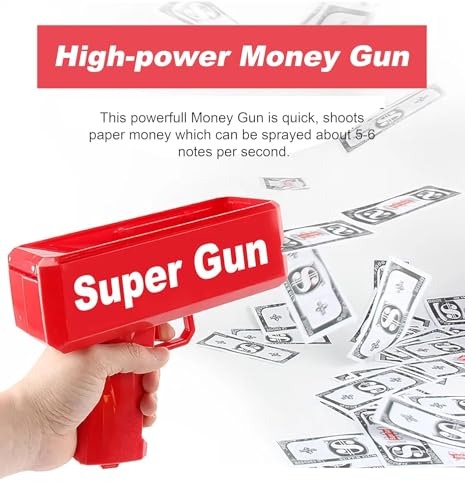 Image of Cash Cannon Money Gun Toy for Kids and Adults with Fake Dollar Bundle Party Celebration Toy for Weddings Birthdays Events Easy Trigger Manual Fun Prop