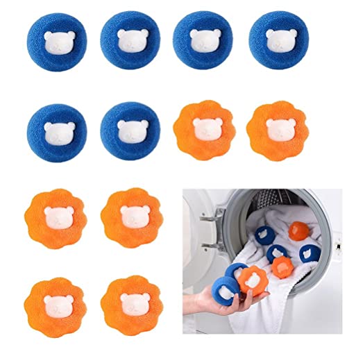 Zhongdawei Pet Hair Remover Laundry Balls, 12 Pcs for Washing Machine Removes Pet Hair Lint, Orange, Blue - Image 4