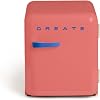 CREATE Retro Fridge 50 Cobalt / Fridge in Terracotta Cobalt Blue Handle 85 W Minibar One Shelf Retro Design 50 cm Two Shelves 48 L Capacity Energy Saving 50 x 44 x 49.8 cm [Energy Class F]