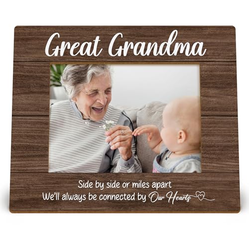 DIENADFX Great Grandma Picture Photo Frame Gifts for Mothers Day Christmas Birthday from Great Grandkids Long Distance Gifts for Great Grandma Grandmother Wood Picture Frames for 5x7 Photos