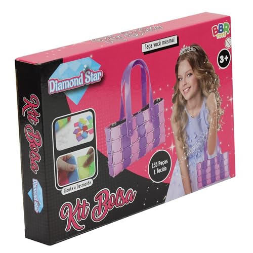 Kit Bolsa Infantil Monta e Desmonta Diamond Star 155 Peças BBR Toys