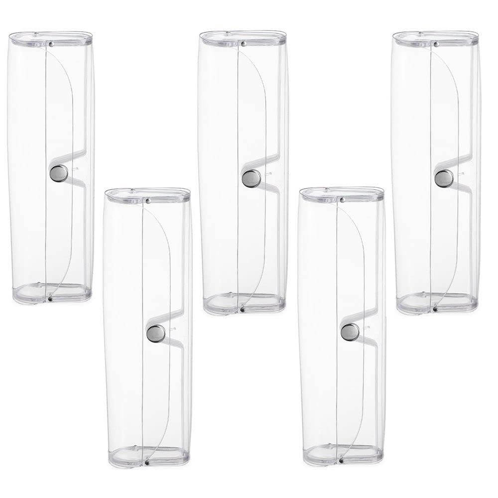 gofidin5 PACK Transparent Eyeglass Reading Glass Case Glasses Box Glasses Holder Portable Women Plastic, Transparent, One Size