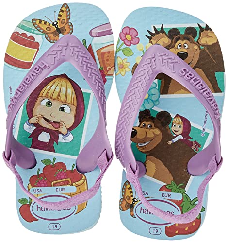 Chinelo Baby Masha and the Bear, Havaianas, Bebê Unissex, Azul Water, 21