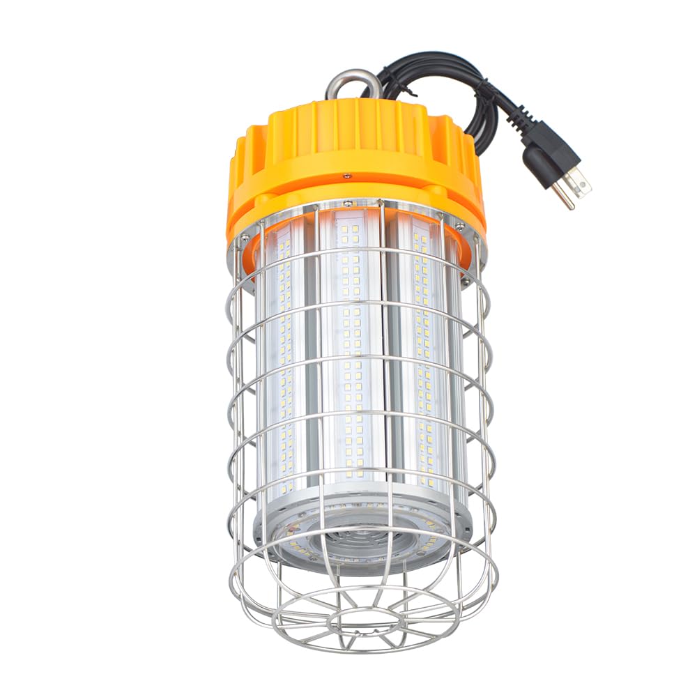 150W LED Temporary Work Light, 19500LM 5000K Daylight Hanging Construction Lights, 100-277VAC, IP67 Waterproof Portable Linkable Job Site Lighting