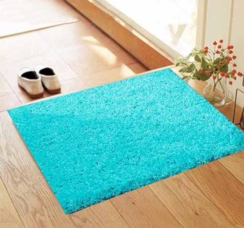 Image of Present Carpet for Room, Shaggy Rugs Fluffy Carpets, Indoor Modern Plush Area Rugs for Living Room Bedroom Kids Room, ETC Turqoise 40x60 cm (16x24 Inch)