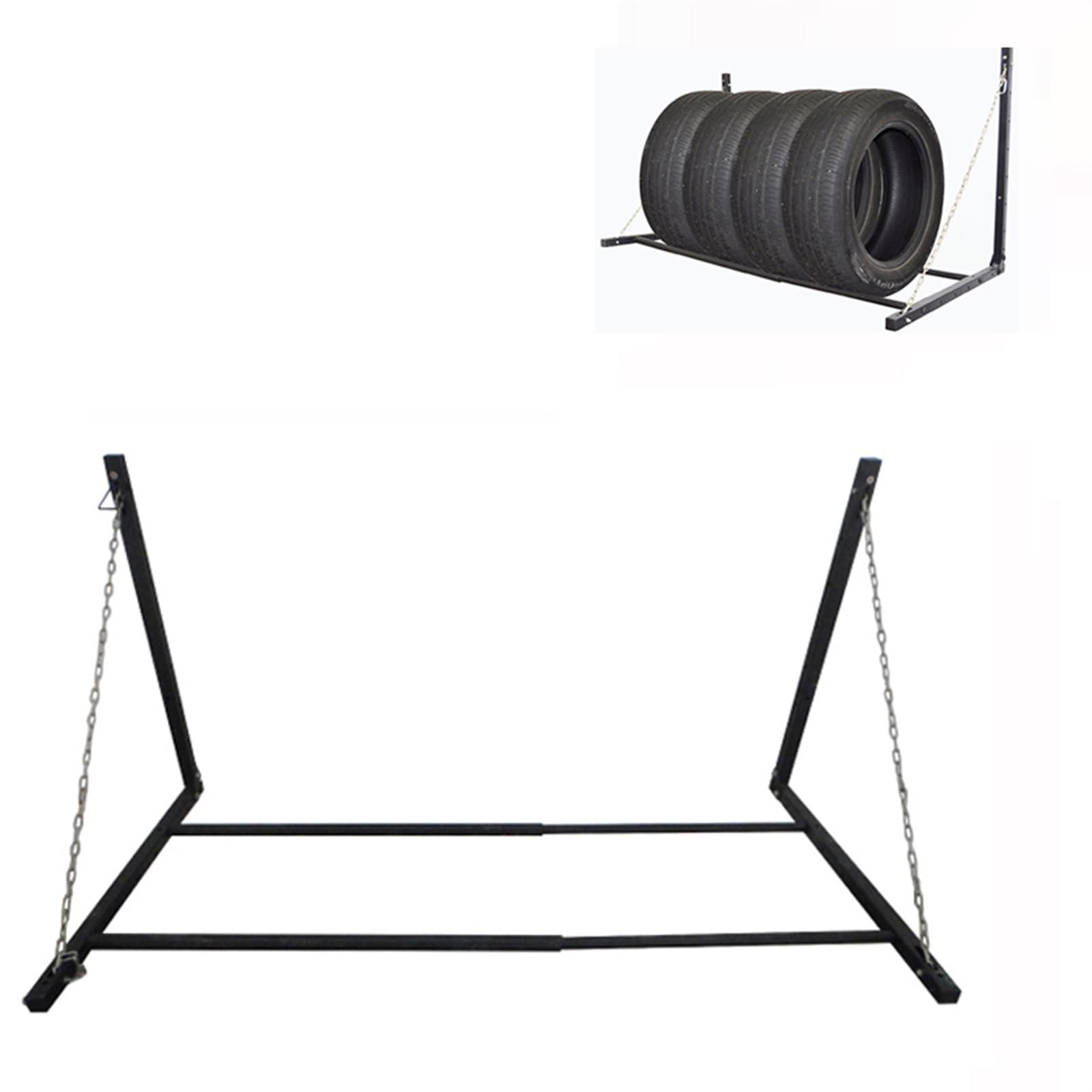 Generisch Ausziehbares Reifenregal 81-140 cm (32-55 Zoll), Wandmontage, Robustes, faltbares Reifenregal für Garage, tragbare, platzsparende Ausstellungseinheit